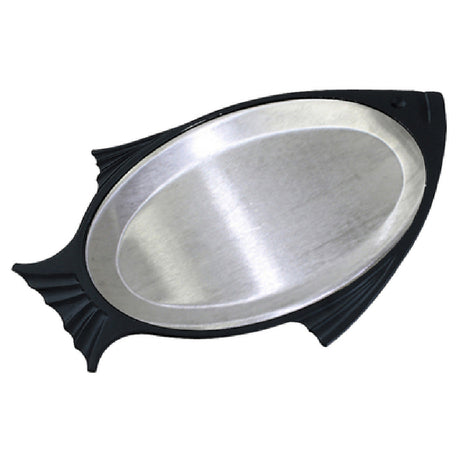 Service Ideas FP1BLAC Thermo-Plate® Fish Platter Complete Set 11-1/4" Platter