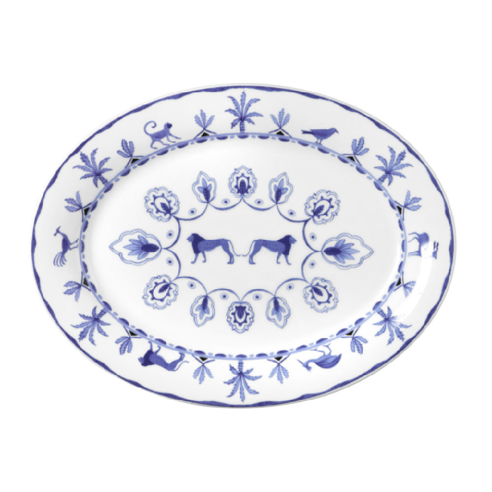 Steelite 82124AND0322 Oval Tary Misc 14.5" X 11.0" X 1.25" Sultans Garden Blue
