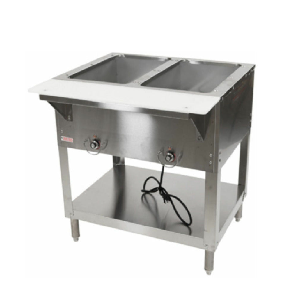 Hubert 29973 - Steam Table, 29" W X 30" D X 34" H, Heavy-duty Stainless Steel Body And Wells