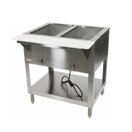 Hubert 29973 - Steam Table, 29" W X 30" D X 34" H, Heavy-duty Stainless Steel Body And Wells