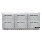Continental Refrigerator SW72N-FB-D Work Top Refrigerator Front Breather 72"W