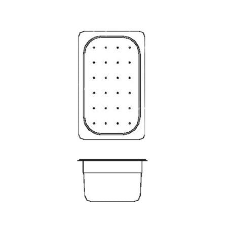 Perlick 7055-52 Perforated Wet Waste Pan 2.7 Quart Capacity Clear Plastic (6-3/8" X 10-3/8" X 4" Deep)