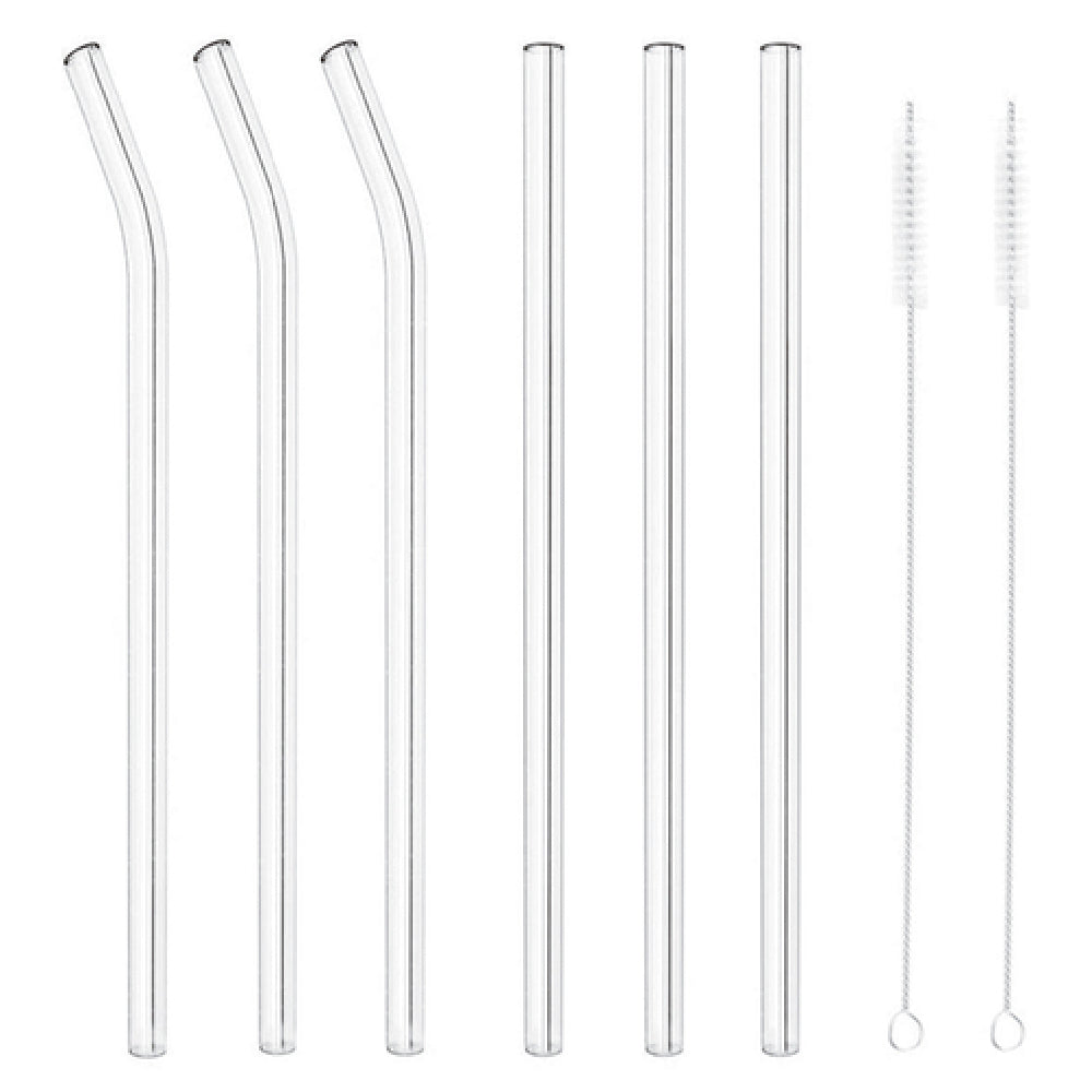 Paderno 41495-10 Glass Straw Set With Brushes 8-1/2"L X 3/8"W