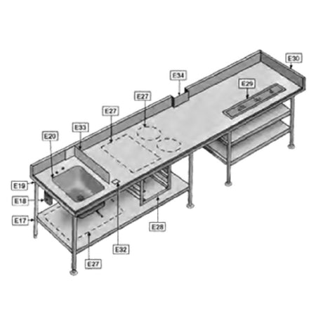 Eagle E38-6' Mount Cantilever Overshelf Through Splash Up To 6' Long Add To Wall Shelf Price