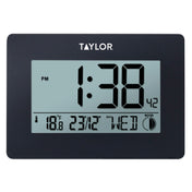 Taylor 5265191 Indoor/Outdoor Clock/Thermometer Digital 14°F To 140°F (10°C To 60°C) Indoor Temperature Range