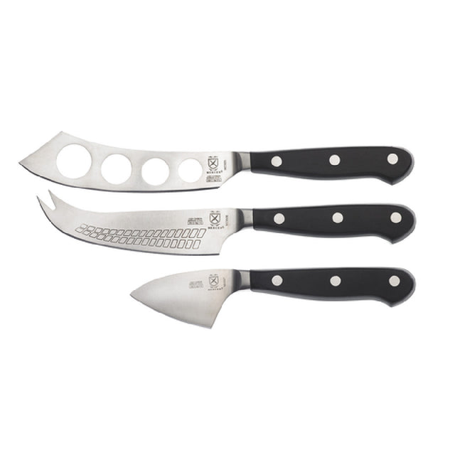 Mercer Culinary M23608 Renaissance® 3-Pc. Cheese Knife Set POM Handle Contains 1 Each 5" Soft Cheese Knife