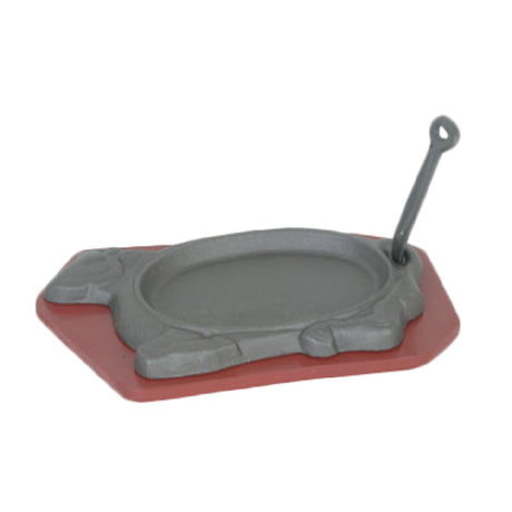 Thunder Group IRBB002 Steak Board Sizzle Platter Set 3-piece Includes: Cast Iron Griddle