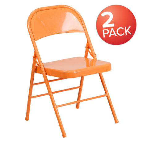 Flash Furniture 2-HF3-ORANGE-GG Hercules Colorburst Series Folding Chair 300 Lb. Weight Capacity