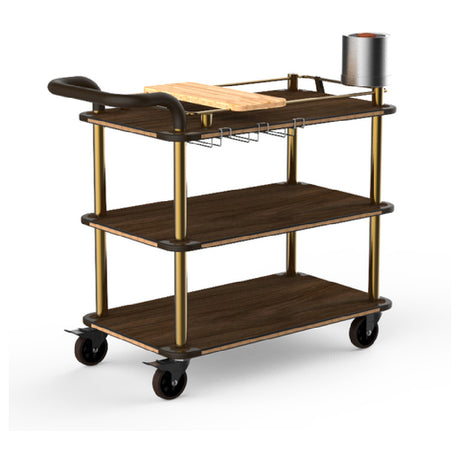 Steelite MGCRNX03WBXX Mogogo Buffet Solutions Roll'n Mixology Service Cart 41-1/2" X 21" X 40-1/2"H