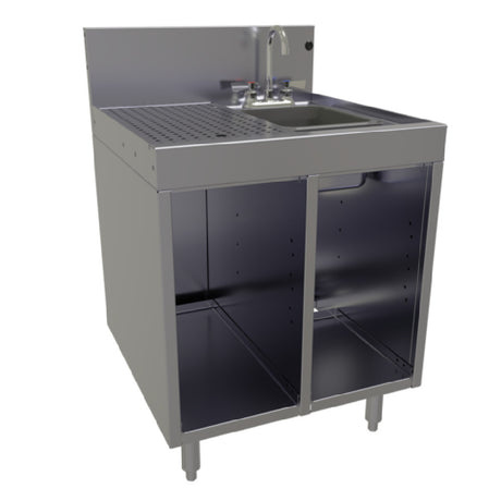 Glastender SWB-24R-C Underbar Wet Waste Sink Cabinet Base With Open Front 24"W X 24"D