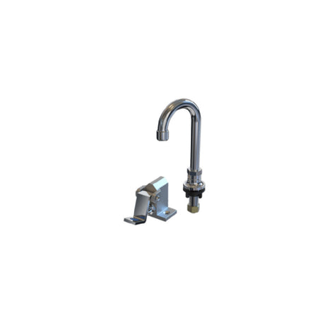 NBR Equipment P5F1-DS3G Single Hole Deck Mount Single Pedal Foot Valve With 3-1/2" Gooseneck Spout