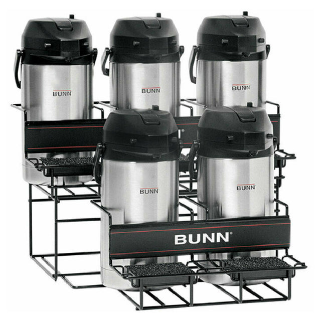 Bunn 35728.0004 UNIV-5 APR Universal Airpot Rack (2) Lower & (3) Upper Racks Displays (5) Push-button Or Lever-action Airpots (not Included)