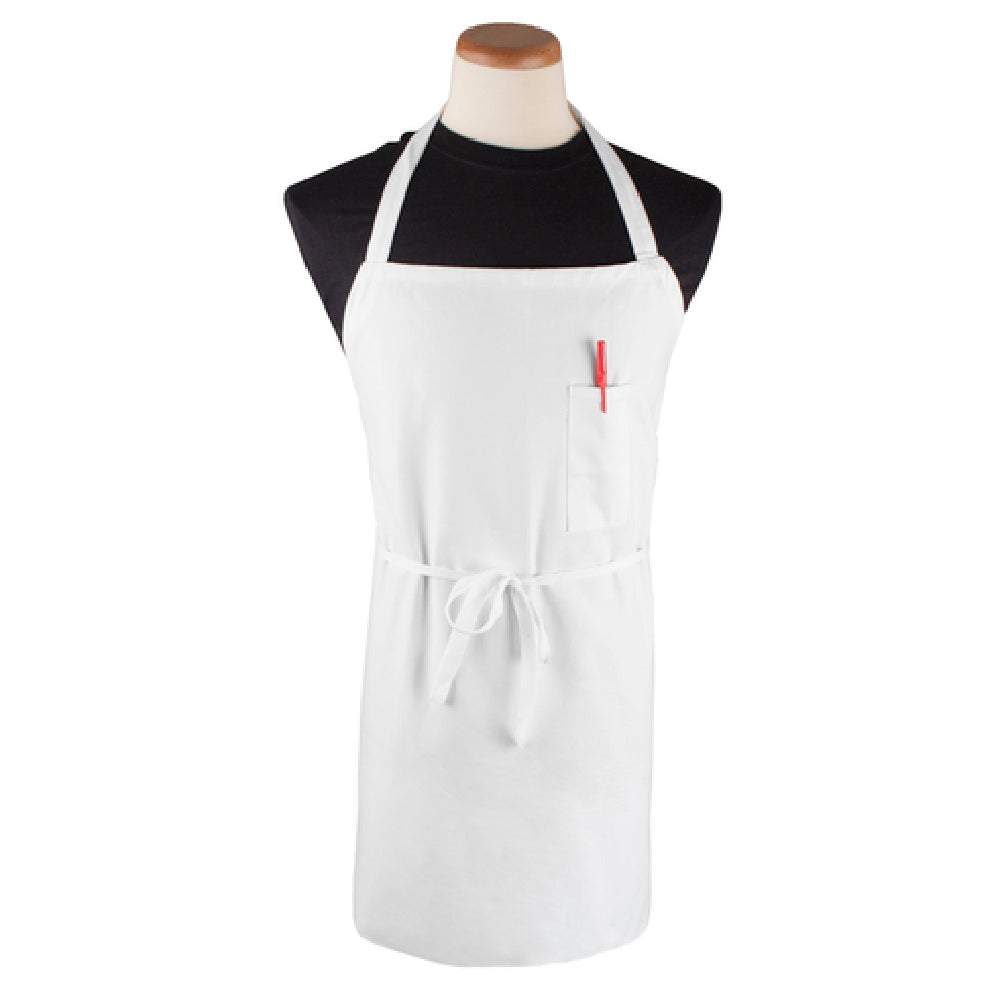 John Ritzenthaler Company CLBIAWH Ritz® Chef's Line® Bib Apron 32" X 32-1/2" Long 11-1/2" Neckline