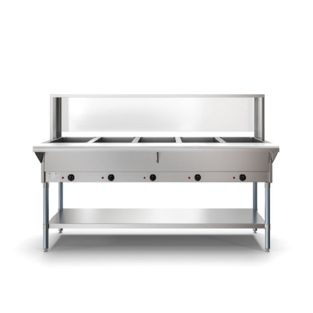 Koolmore KM-OWS-5SG Electric Steam Table With Undershelf & Sneeze Guard Open Well