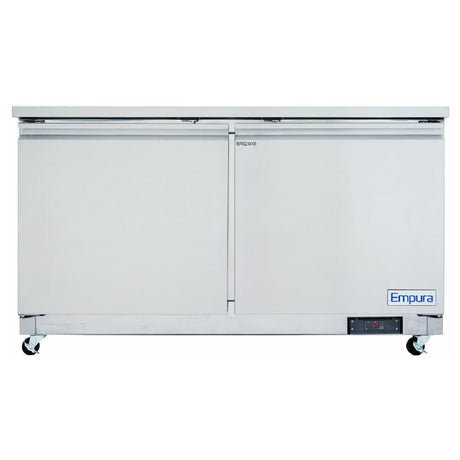 Empura Refrigeration E-KUC60F Stainless Steel Undercounter Freezer With 2 Doors 61.25"W 15.5 Cu Ft