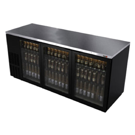 Fagor Refrigeration FBB-79G-N 19072191 Refrigerated Back Bar Cooler (3) Glass Doors With Black Frame