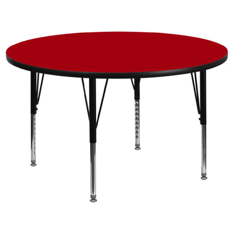 Flash Furniture XU-A60-RND-RED-T-P-GG Activity Table 60" Dia. X 16-1/8" To 25-1/8" Adjustable Height