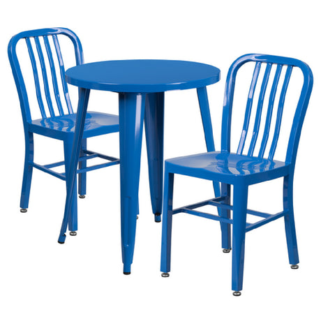 Flash Furniture CH-51080TH-2-18VRT-BL-GG Table And Chair Set Includes (1) 24" Dia. X 29"H Table