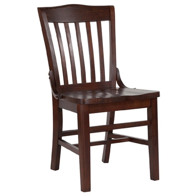 Flash Furniture XU-DG-W0006-WAL-GG Hercules Series Restaurant Chair Wood Schoolhouse Back