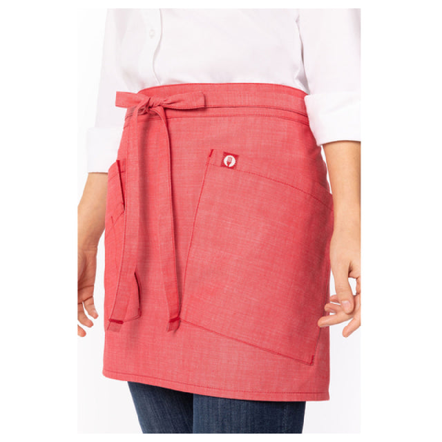 Chef Works AHN06-CRL-0 Medford Half Bistro Apron 16"L X 38"W Hip Pockets With Pencil Divide On The Right Pocket