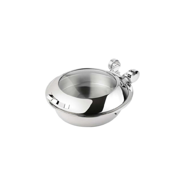 FOH BCH007MSS18 Smart Buffet Ware® Smart W Chafer 4.8 Qt. Round With Tempered Glass Lid And Food Pan