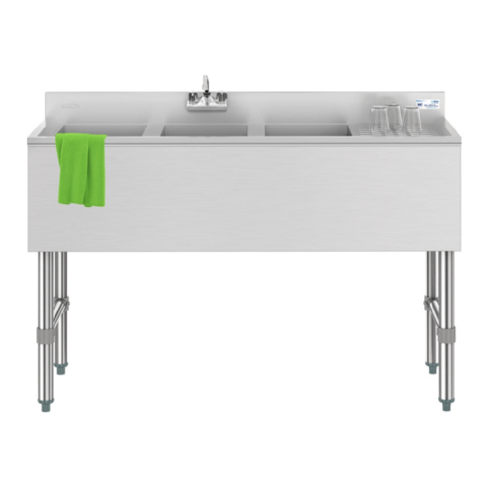 Koolmore SBR3B48-R-320 Commercial Under-Bar Sink (3) Compartment 48"W 10" X 14" X 10" Bowls