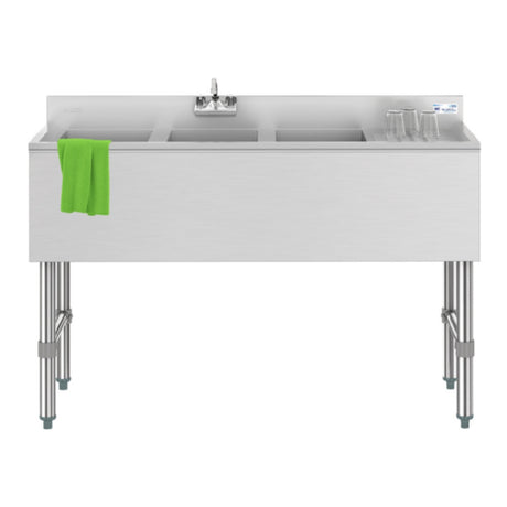 Koolmore SBR3B48-R-320 Commercial Under-Bar Sink (3) Compartment 48"W 10" X 14" X 10" Bowls