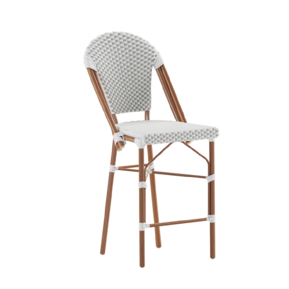 Flash Furniture SDA-AD642001-F-CS-WHGY-NAT-GG Lourdes Stacking French Bistro Stool