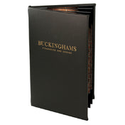 Menu Solutions MAJ60B Menu Cover Holds 5-1/2" X 11" Inserts Quad Panel Booklet With 6 Views