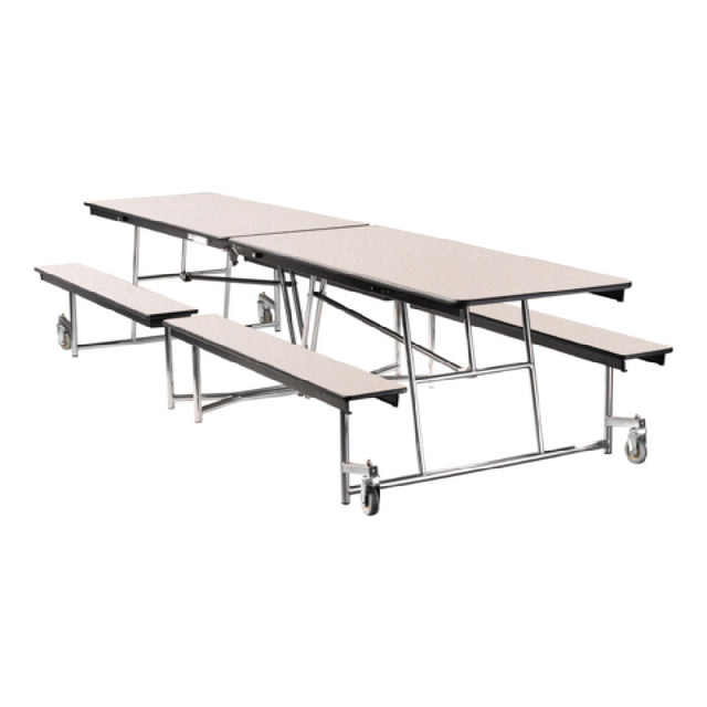 National Public Seating MTFB12 NPS® Mobile Cafeteria Table With Benches 30"W X 145"D X 29"H