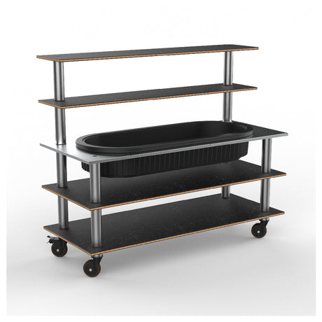 Steelite MGCMLC01MSXH - Modular Pro Back Bar (With Ice Well) Marble Brushed, 71.0" X 29.5" X 60.0"