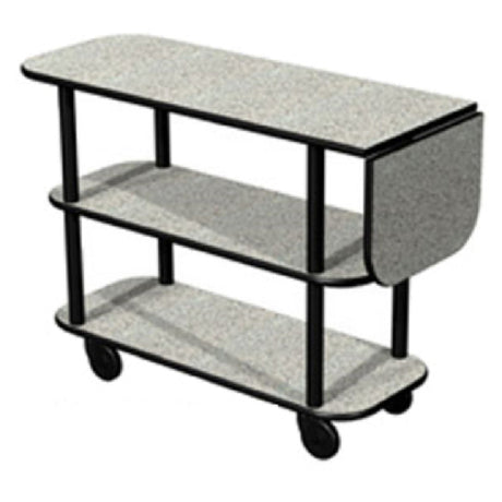 Lakeside 36102_BLACK Service Cart Rectangular 16"D X 48"W X 35-1/4"H