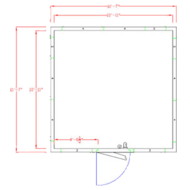 American Panel 12X12C-O Walk-In Cooler 7'-3-3/4" H X 11'-7" W X 11'-7" D Outdoor