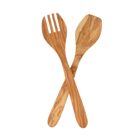 Harold Import Co. 50012 Eddingtons Salad Set 13" Fork & Spoon Olive Wood