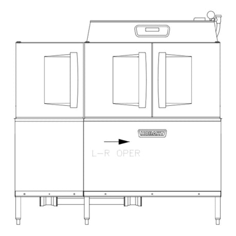 Hobart CLPS66EN-BAS+BUILDUP Conveyor Dishwasher Single Tank With A Power Scrapper