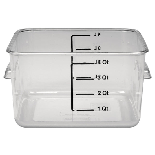 Rubbermaid FG630400CLR - Space Saving Container, 4 Quart, 8-3/4"L X 8-5/16"W X 4-3/4"H