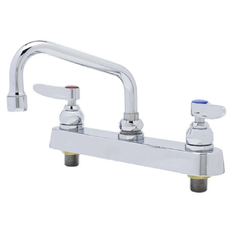 T&S Brass B-1120 Workboard Faucet Deck Mount With 8" Centers Quarter-turn Eterna Cartridges With Spring Checks