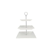Cameo China Tableware USA 710-1112 - Square Cake Stand, 3-tier, Plate: 6"(15cm)