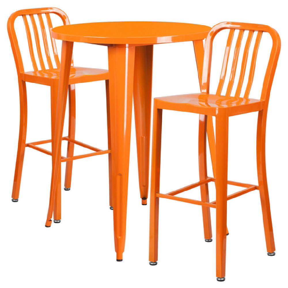 Flash Furniture CH-51090BH-2-30VRT-OR-GG Table And Bar Stool Set Includes (1) 30" Dia. X 41"H Table