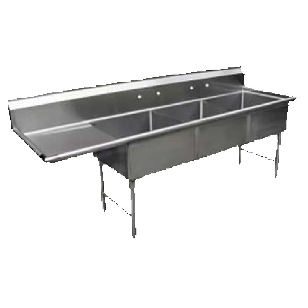 GSW USA SH24243L Sink Three Compartment 99-3/8"W X 30"D X 45"H