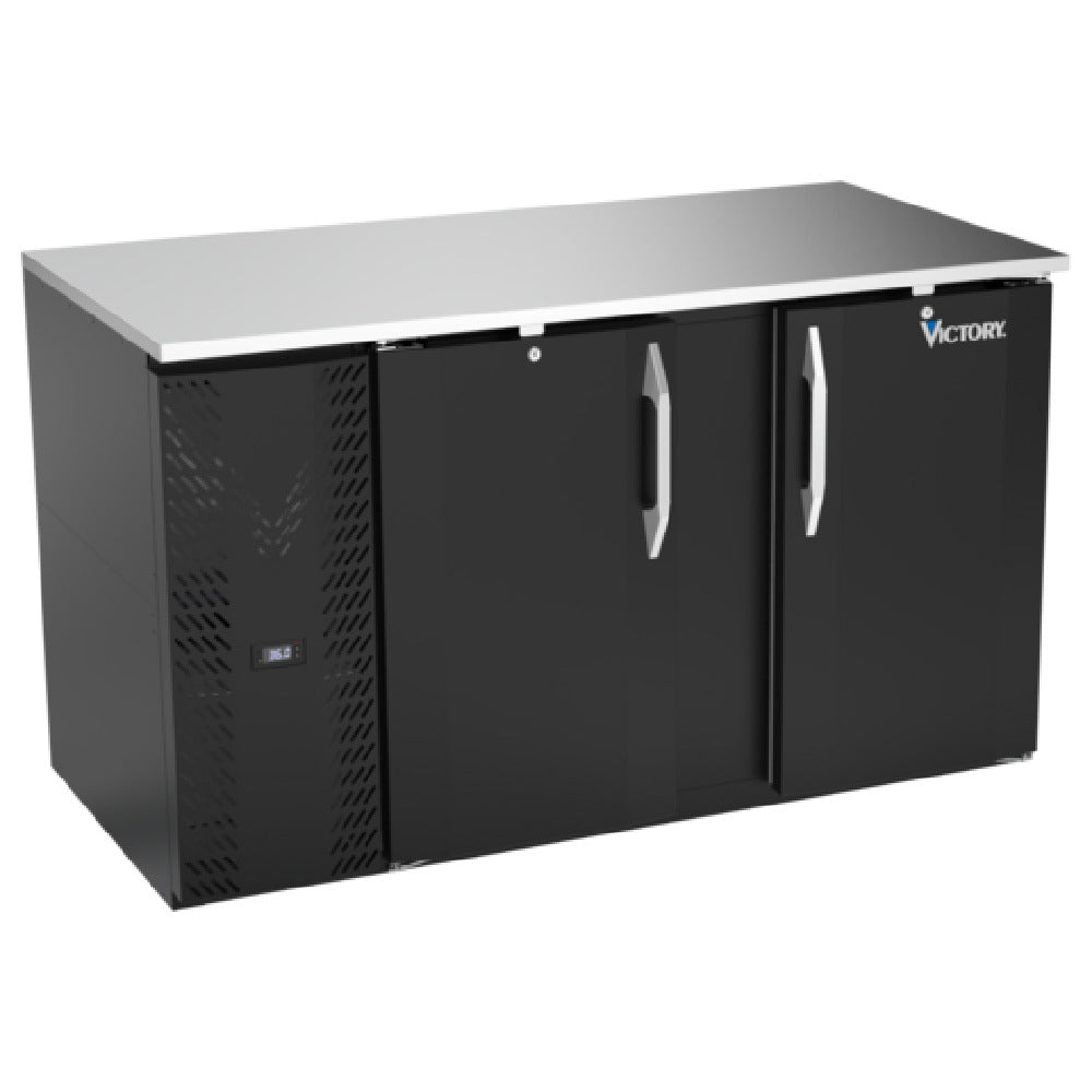 Victory VBB58HC-B - Back Bar Refrigerator, Two-section, 58"W X 30-1/8"D X 34"H