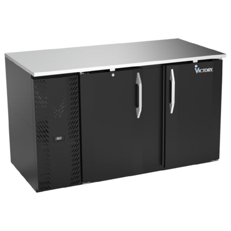 Victory VBB58HC-B - Back Bar Refrigerator, Two-section, 58"W X 30-1/8"D X 34"H