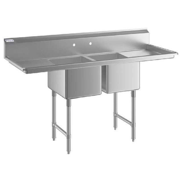 Empura Stainless EHD21818LR18 Sink (2) Compartment Heavy Duty