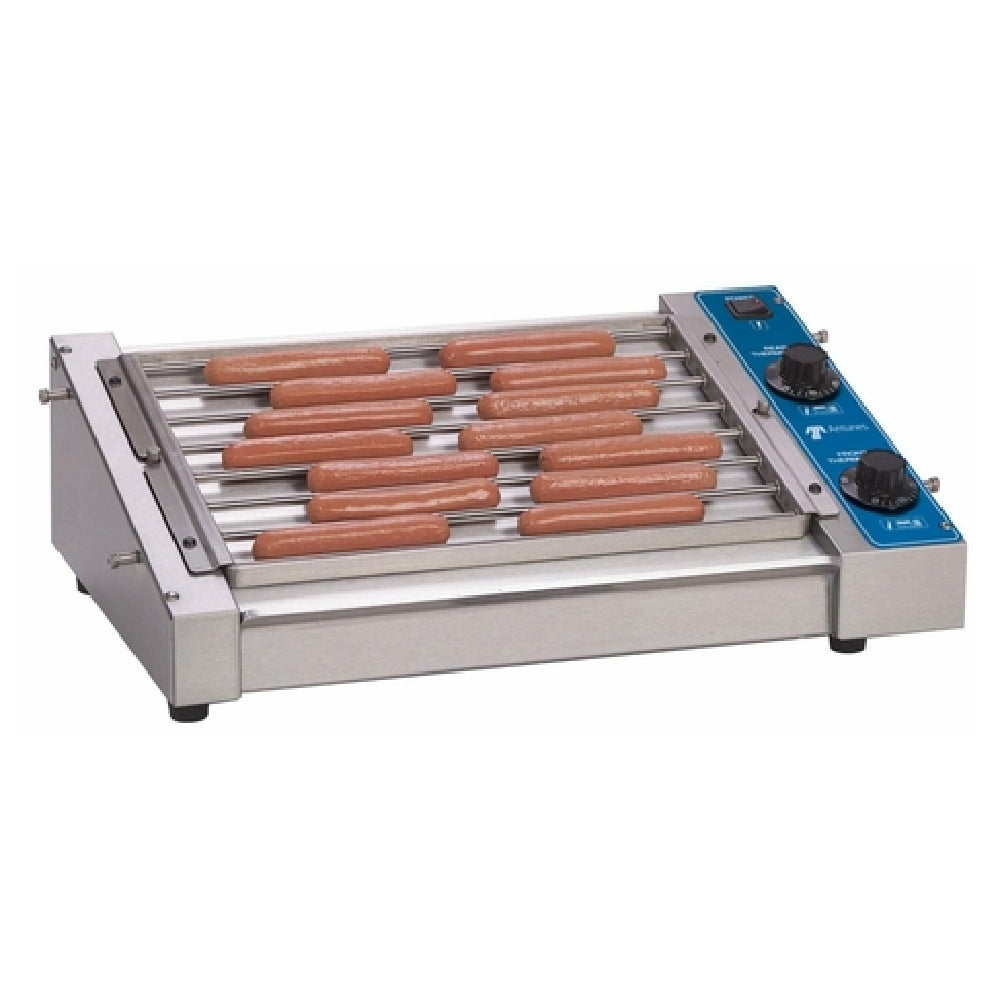 Antunes HDC-21A Hot Dog Grill Dual Heat Thermostatically Controlled Holds Up To 21 Four-to-a-pound 5" Hot Dogs At One Time Or 210 Refrigerated Ten-to-a-pound 5" Hot Dogs Per Hour