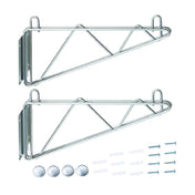 Hubert 59513 - CenPro Deep Wall Mounting Brackets For Chrome Wire Shelving, 14", (2 Per Set)