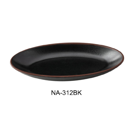 Yanco NA-312BK Nature Art Deep Plate 12-1/2"D X 6-1/4"W X 2"H Oval