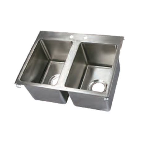 John Boos PB-DISINK101410-2 Pro-Bowl Drop-In Sink 2-compartment 24"W X 18-1/2"D X 10"H Overall Size