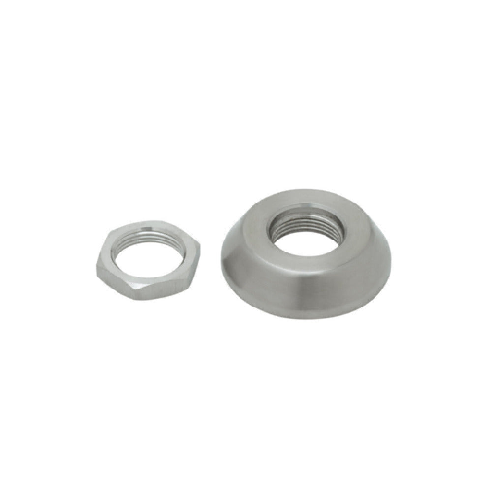 T&S Brass S016782-30 Wall Flange Repair Kit Stainless Steel Adjustable Wall Flange 7/8-18 UN Threads And Stainless Steel Hex Nut With 7/8-18 UN Threads.