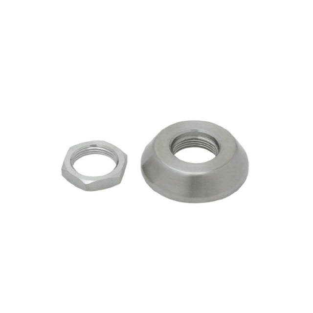 T&S Brass S016782-30 Wall Flange Repair Kit Stainless Steel Adjustable Wall Flange 7/8-18 UN Threads And Stainless Steel Hex Nut With 7/8-18 UN Threads.