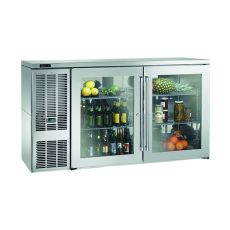 Perlick BBS60-SG-L-STK (QuickShip) Refrigerated Back Bar Cabinet Two-section 60"W